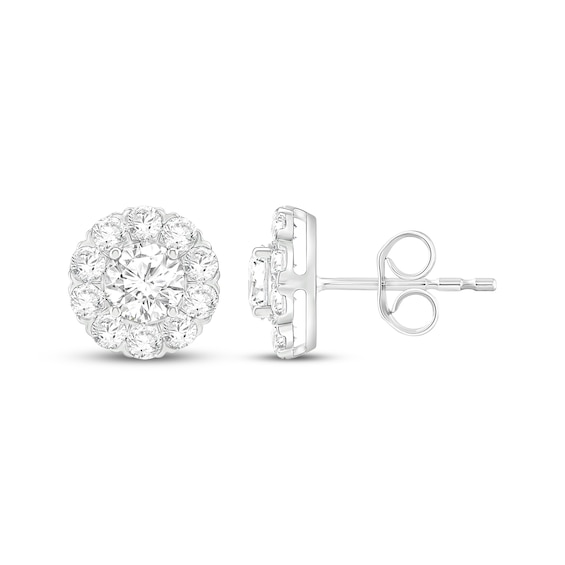 KAY Lab-Grown Diamonds Halo Stud Earrings 2 ct tw 10K White Gold