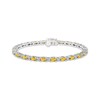 Thumbnail Image 1 of Oval-Cut Citrine & White Lab-Created Sapphire Link Bracelet Sterling Silver 7.25"