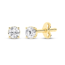 KAY Lab-Grown Diamonds Round-Cut Solitaire Stud Earrings 1/3 ct tw 10K Yellow Gold (I/SI2)