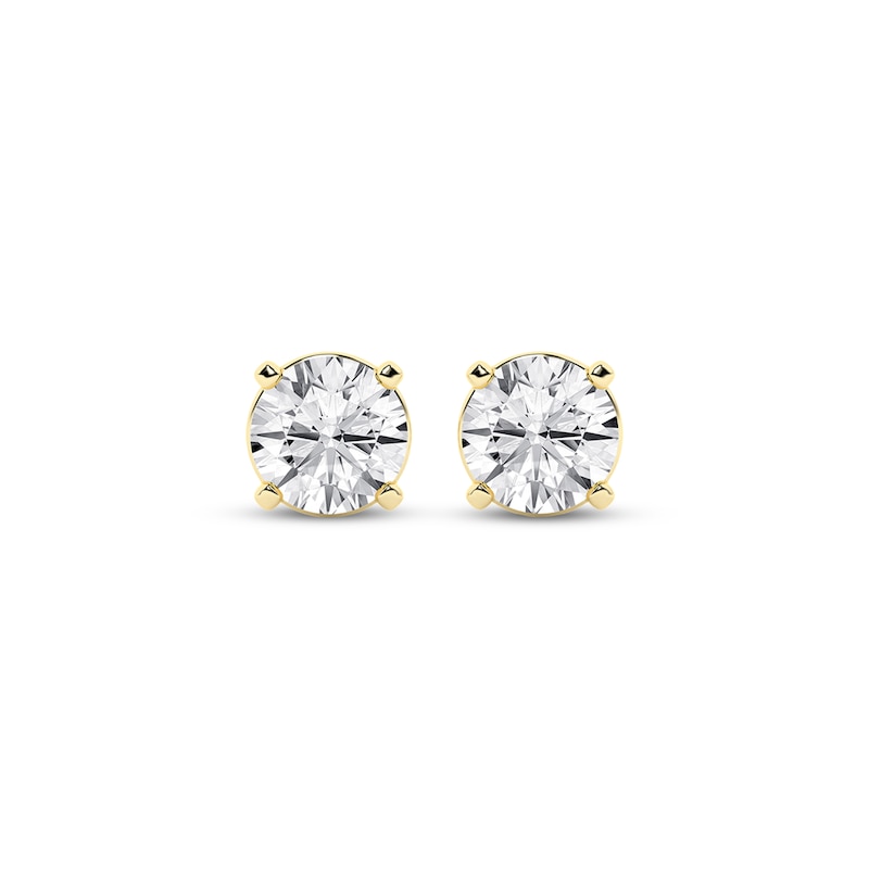 Main Image 2 of KAY Lab-Grown Diamonds Round-Cut Solitaire Stud Earrings 1/3 ct tw 10K Yellow Gold (I/SI2)