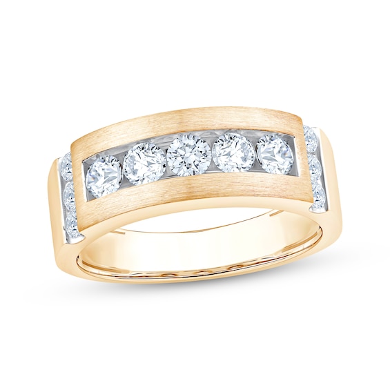 Now + Forever Lab-Grown Diamonds Men's Wedding Band 1 ct tw 14K Yellow Gold