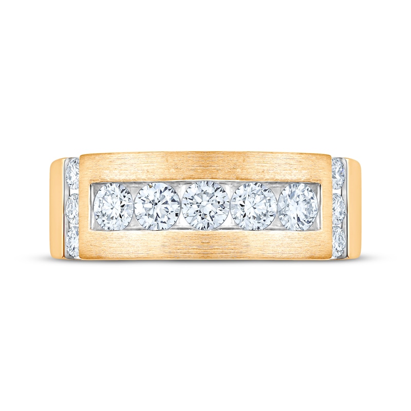 Main Image 3 of Now + Forever Lab-Grown Diamonds Men's Wedding Band 1 ct tw 14K Yellow Gold