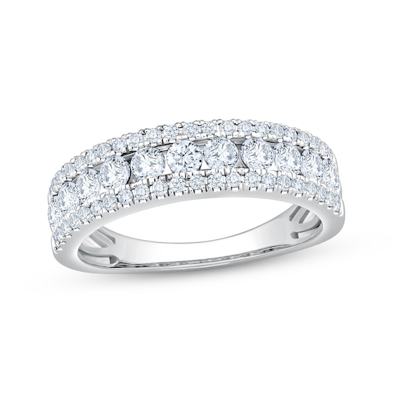 KAY Lab-Grown Diamonds Three-Row Anniversary Ring 1 ct tw 14K White Gold