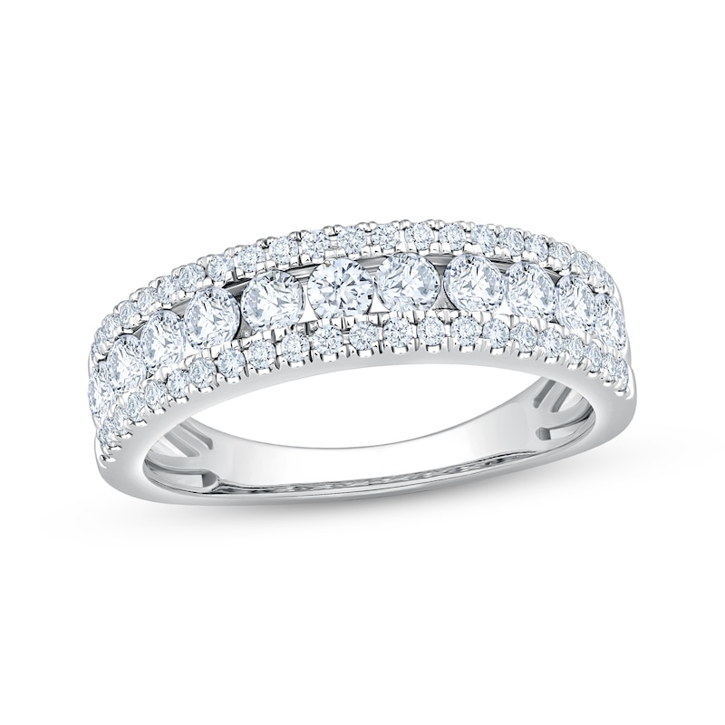 Main Image 1 of KAY Lab-Grown Diamonds Three-Row Anniversary Ring 1 ct tw 14K White Gold
