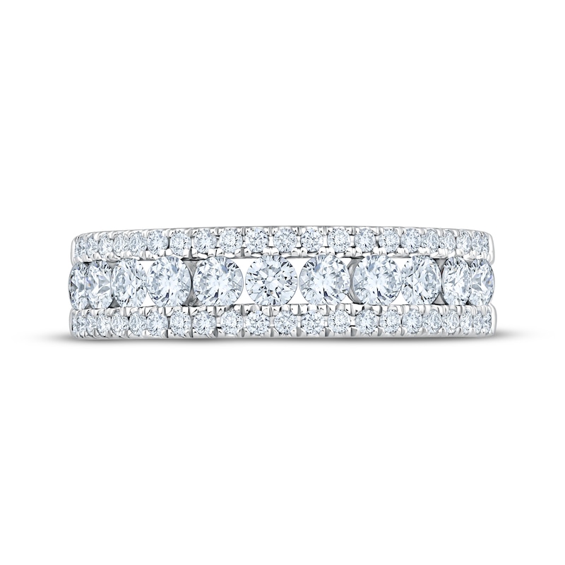 Main Image 3 of KAY Lab-Grown Diamonds Three-Row Anniversary Ring 1 ct tw 14K White Gold