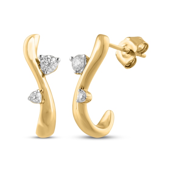 STUDIO BY KAY Lab-Grown Diamond Curve Earrings 1/5 ct tw 24K Yellow Gold Vermeil Sterling Silver
