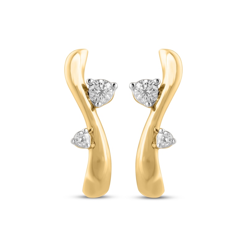 Main Image 2 of STUDIO BY KAY Lab-Grown Diamond Curve Earrings 1/5 ct tw 24K Yellow Gold Vermeil Sterling Silver