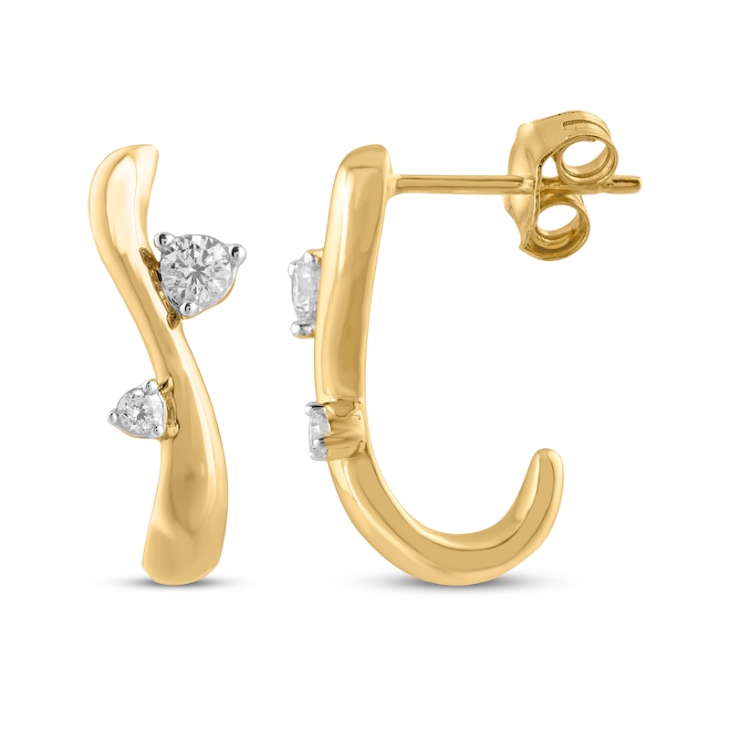 Main Image 3 of STUDIO BY KAY Lab-Grown Diamond Curve Earrings 1/5 ct tw 24K Yellow Gold Vermeil Sterling Silver