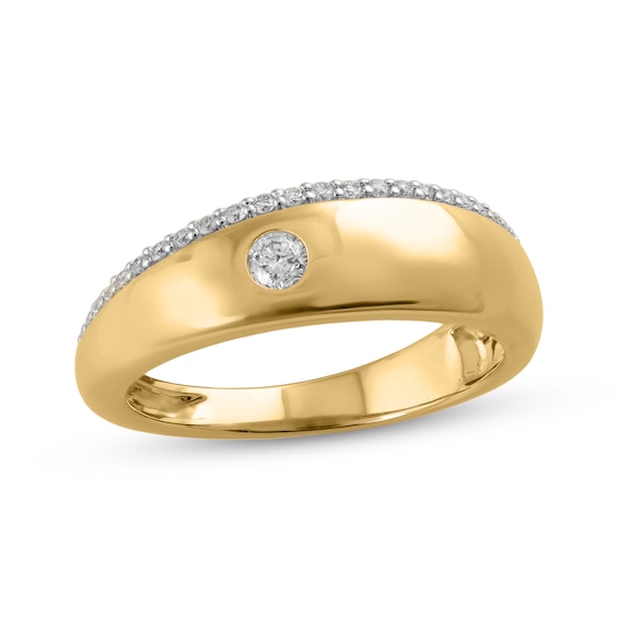 STUDIO BY KAY Lab-Grown Diamond Diagonal Ring 1/5 ct tw 24K Yellow Gold Vermeil Sterling Silver
