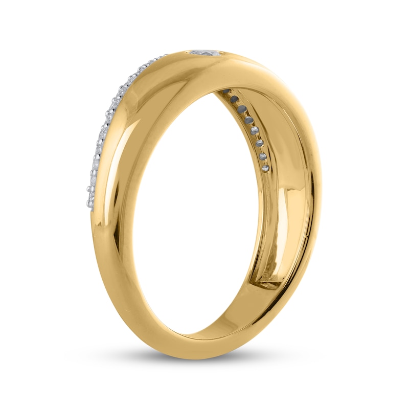 Main Image 2 of STUDIO BY KAY Lab-Grown Diamond Diagonal Ring 1/5 ct tw 24K Yellow Gold Vermeil Sterling Silver