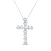 Thumbnail Image 2 of KAY Signature Collection Lab-Grown Diamond Cross Necklace 2 ct tw 10K White Gold 18"