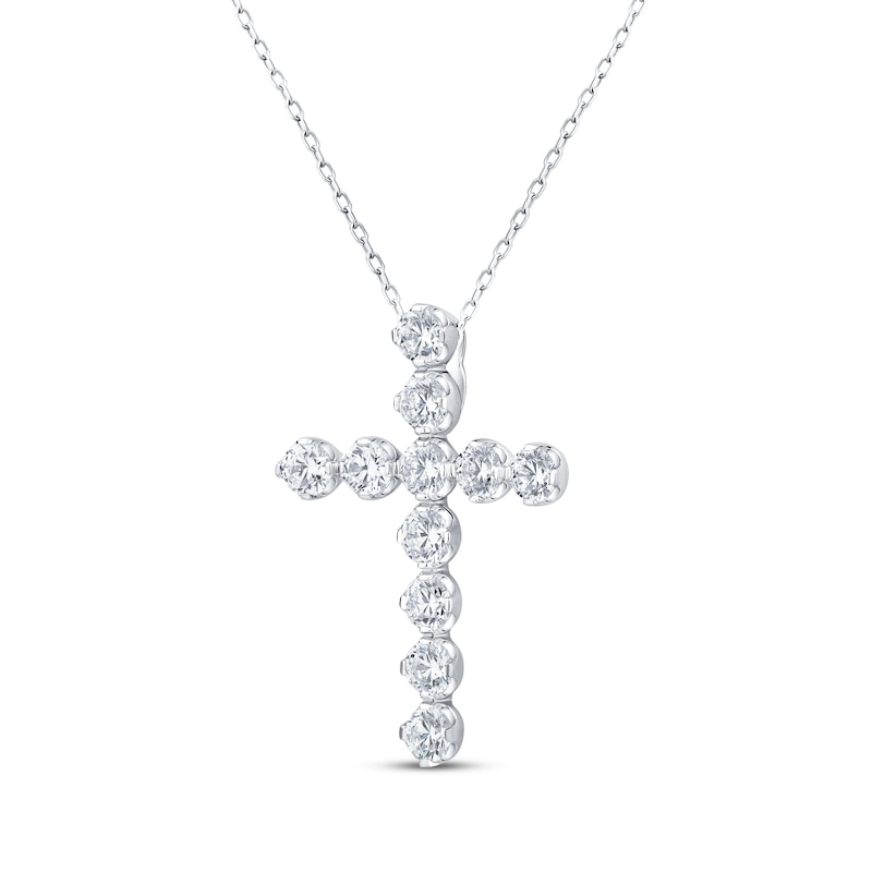 Main Image 2 of KAY Signature Collection Lab-Grown Diamond Cross Necklace 2 ct tw 10K White Gold 18"
