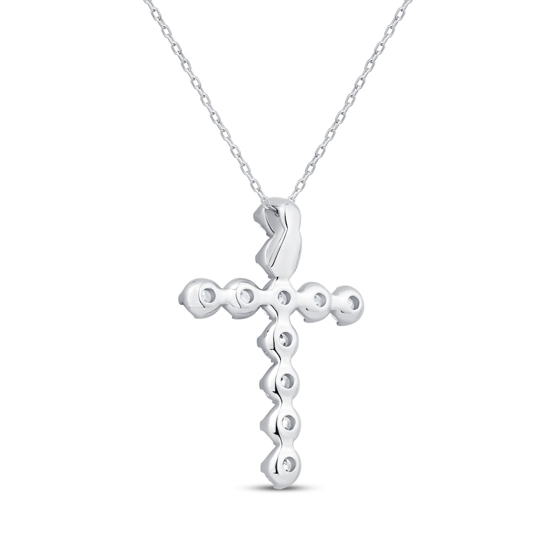 Main Image 3 of KAY Signature Collection Lab-Grown Diamond Cross Necklace 2 ct tw 10K White Gold 18"