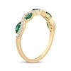 Thumbnail Image 2 of Now + Forever Marquise-Cut Emerald & Diamond Anniversary Ring 1/4 ct tw 10K Yellow Gold