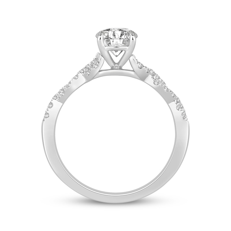 Main Image 3 of Round-Cut Diamond Twist Shank Engagement Ring 1-1/4 ct tw 14K White Gold