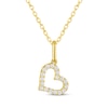 Thumbnail Image 1 of KAY Signature Collection Lab-Grown Diamond Tilted Mini Heart Necklace 1/8 ct tw 18K Yellow Gold-Plated Sterling Silver 18"