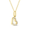 Thumbnail Image 2 of KAY Signature Collection Lab-Grown Diamond Tilted Mini Heart Necklace 1/8 ct tw 18K Yellow Gold-Plated Sterling Silver 18"