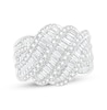 Thumbnail Image 1 of KAY Lab-Grown Diamonds Baguette & Round-Cut Multi-Row Wave Ring 2 ct tw 10K White Gold