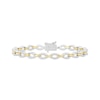 Thumbnail Image 1 of Linked Always Diamond Oval Chain Link Bracelet 1/6 ct tw Sterling Silver & 10K Yellow Gold 7"