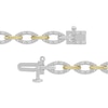 Thumbnail Image 3 of Linked Always Diamond Oval Chain Link Bracelet 1/6 ct tw Sterling Silver & 10K Yellow Gold 7"