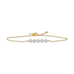 KAY Lab-Grown Diamonds Five-Stone Bracelet 1/20 ct tw 14K Yellow Gold-Plated Sterling Silver 7"