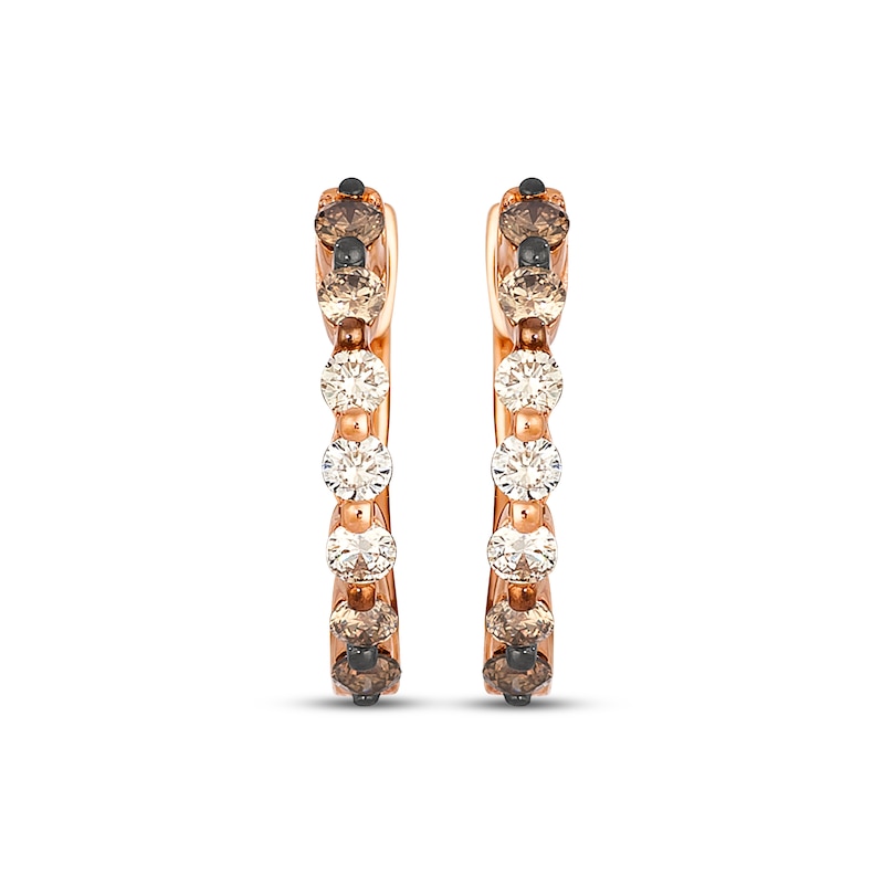 Main Image 2 of Le Vian Desert Diamonds Chocolate Ombré Diamond Hoop Earrings 1/3 ct tw 14K Strawberry Gold