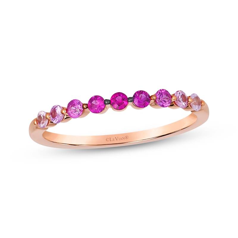 Main Image 1 of Le Vian Strawberry Ombré Sapphire Ring 14K Strawberry Gold