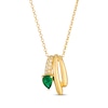 Thumbnail Image 1 of Le Vian Pear-Shaped Emerald Necklace 1/10 ct tw Diamonds 14K Honey Gold 19"