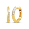 Thumbnail Image 1 of KAY Lab-Grown Diamonds Alternating Huggie Hoop Earrings 1/10 ct tw 14K Yellow Gold-Plated Sterling Silver