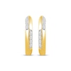 Thumbnail Image 2 of KAY Lab-Grown Diamonds Alternating Huggie Hoop Earrings 1/10 ct tw 14K Yellow Gold-Plated Sterling Silver