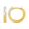 Thumbnail Image 3 of KAY Lab-Grown Diamonds Alternating Huggie Hoop Earrings 1/10 ct tw 14K Yellow Gold-Plated Sterling Silver