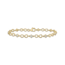KAY Lab-Grown Diamonds Infinity & Clover Bracelet 1/3 ct tw 10K Yellow Gold-Plated Sterling Silver 7"