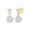 Thumbnail Image 1 of KAY Lab-Grown Diamonds Tilted Heart Dangle Earrings 1/5 ct tw 24K Yellow Gold Vermeil Sterling Silver