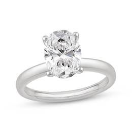 Now + Forever Lab-Grown Diamonds Oval-Cut Solitaire Engagement Ring 2 ct tw 14K White Gold (F/SI2)