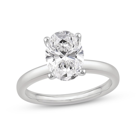 Now + Forever Lab-Grown Diamonds Oval-Cut Solitaire Engagement Ring 2 ct tw 14K White Gold (F/SI2)