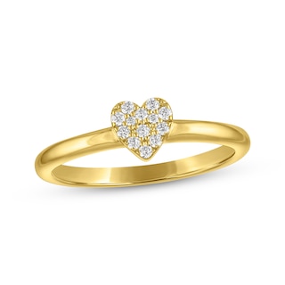 STUDIO BY KAY Lab-Grown Diamond Multi-Stone Heart Ring 1/10 ct tw 24K Yellow Gold Vermeil Sterling Silver