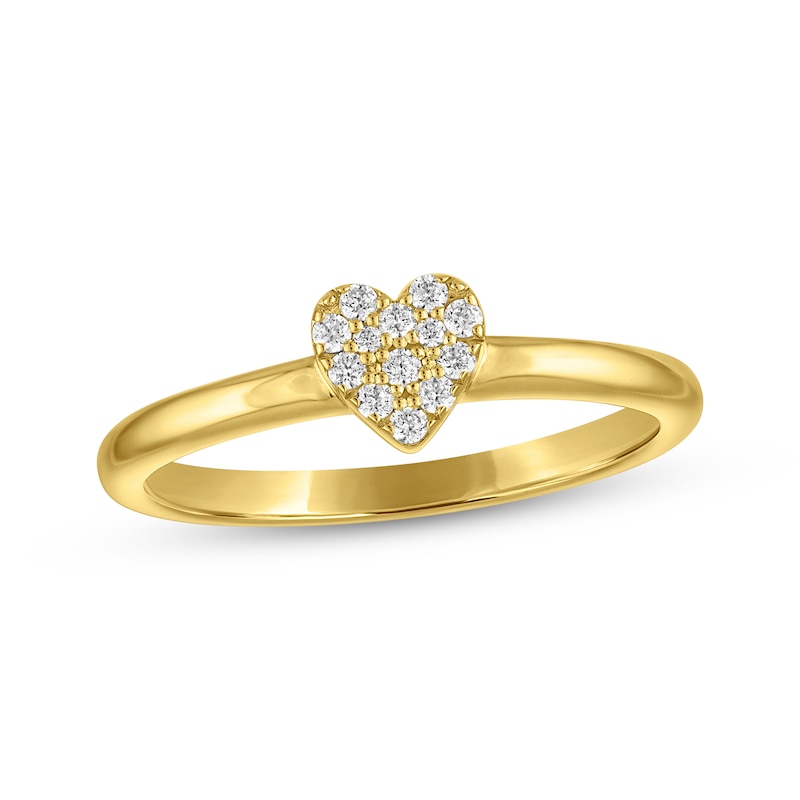 Main Image 1 of STUDIO BY KAY Lab-Grown Diamond Multi-Stone Heart Ring 1/10 ct tw 24K Yellow Gold Vermeil Sterling Silver