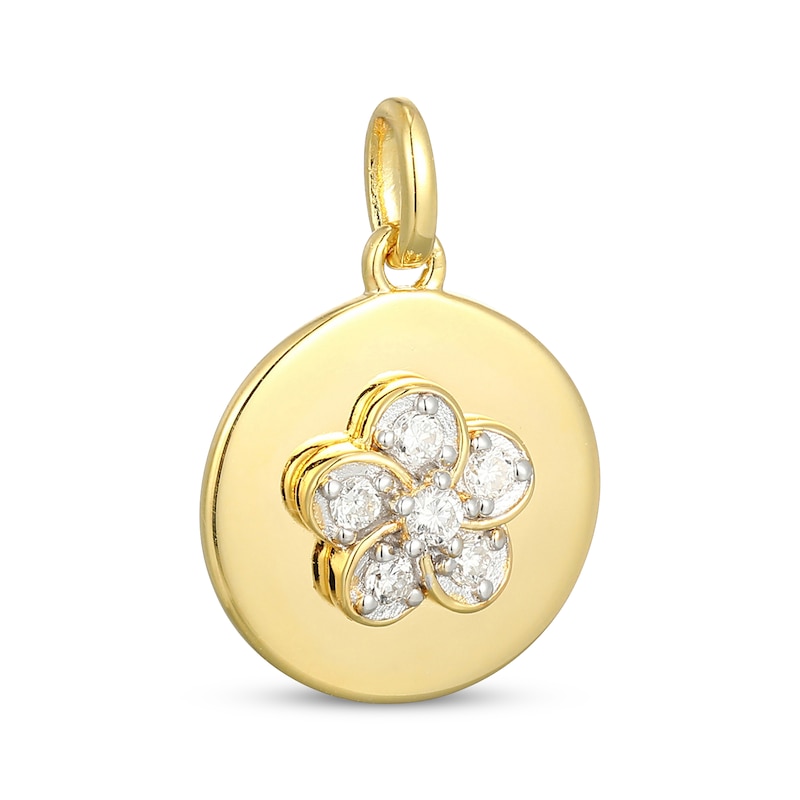 Main Image 2 of STUDIO BY KAY Lab-Grown Diamonds Flower Charm 1/10 ct tw 24 Yellow Gold Vermeil Sterling Silver