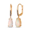 Thumbnail Image 1 of Le Vian Pear-Shaped Natural Opal Hidden Halo Drop Earrings 1/5 ct tw Diamonds 14K Strawberry Gold
