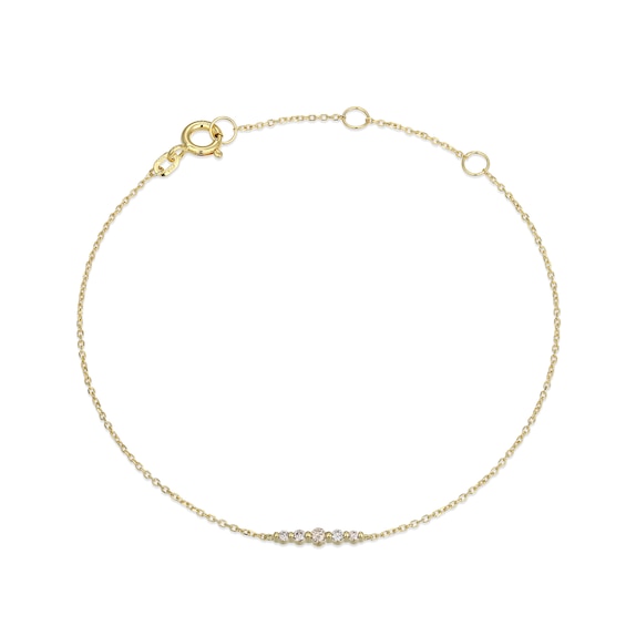Rocksbox The Ulla Brown Lab-Grown Diamond Bracelet 1/10 ct tw 24K Yellow Gold Vermeil Sterling Silver 8"