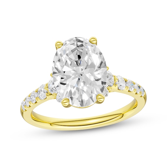 Now + Forever Lab-Grown Diamonds Certified Oval-Cut Engagement Ring 3-1/2 ct tw 14K Yellow Gold