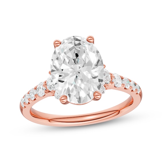 Now + Forever Lab-Grown Diamonds Certified Oval-Cut Engagement Ring 3-1/2 ct tw 14K Rose Gold