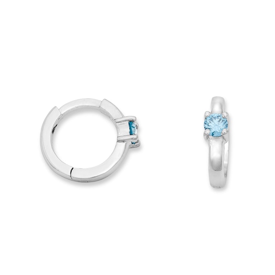 Rocksbox The Parker Blue Lab-Grown Diamond Solitaire Huggie Hoop Earrings 1/6 ct tw Sterling Silver
