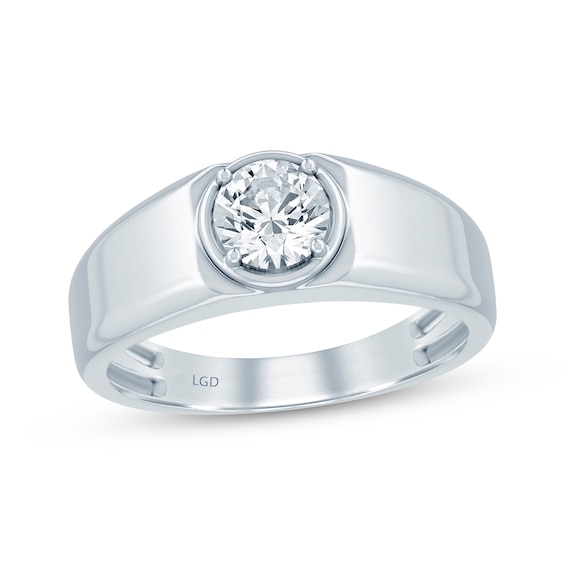 Now + Forever Lab-Grown Diamonds Men's Solitaire Wedding Band 1 ct tw 14K White Gold