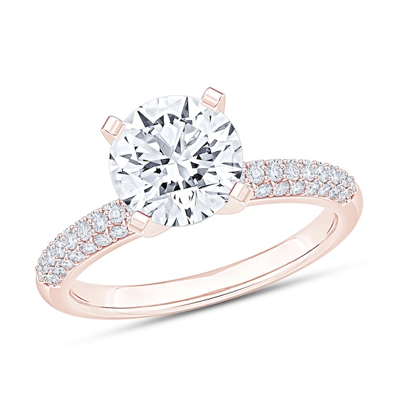 Now + Forever Pave Natural Diamond Engagement Ring Setting 1/3 ct tw 14K Rose Gold