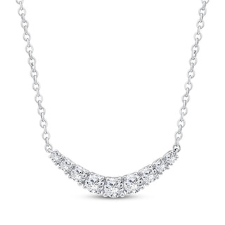 Diamond Smile Necklace 1/5 ct tw 10K White Gold 18"