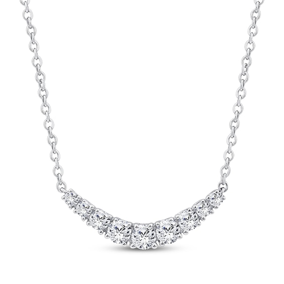 Diamond Smile Necklace 1/5 ct tw 10K White Gold 18"