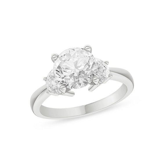 Now + Forever Three-Stone Lab-Grown Diamond Engagement Ring Setting 3/8 ct tw Platinum
