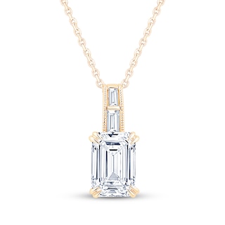 Neil Lane Artistry Emerald & Baguette-Cut Certified Lab-Grown Diamond Necklace 2 ct tw 14K Yellow Gold 18"