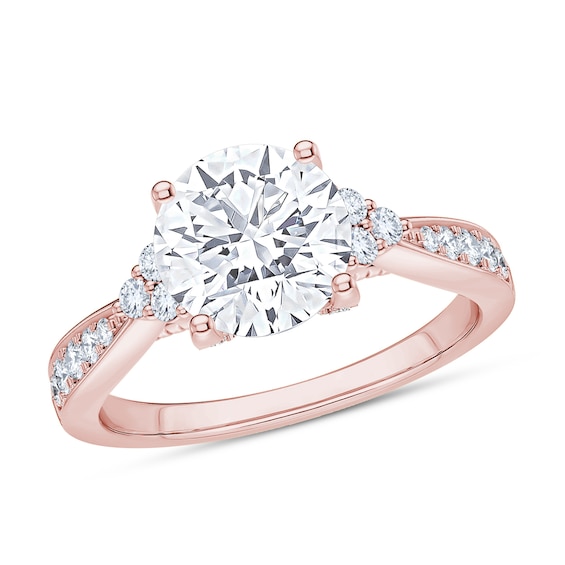 Now + Forever Tapered Lab-Grown Diamond Engagement Ring Setting 3/8 ct tw 14K Rose Gold